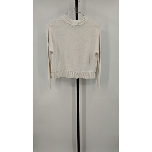 Quince Women 100% Organic Cotton Cropped Cardigan White XS - Picture 2 of 2